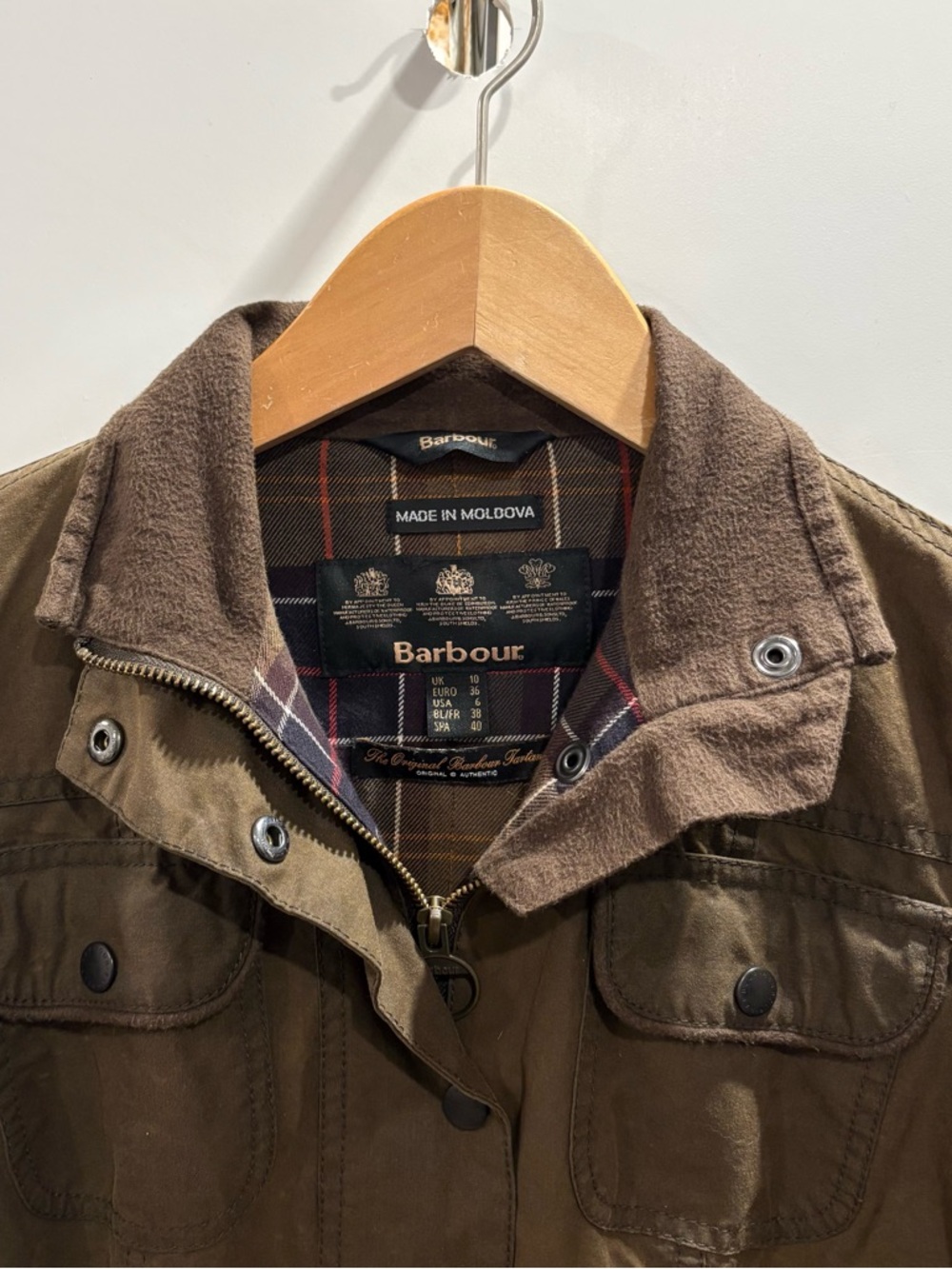 BARBOUR Utility Jacket Waxed Cotton Brown   Size: 6 - Picture 7 of 13